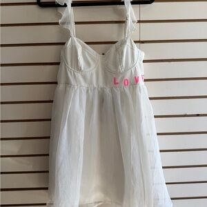 Le Lis White Chemise with Pink Detail